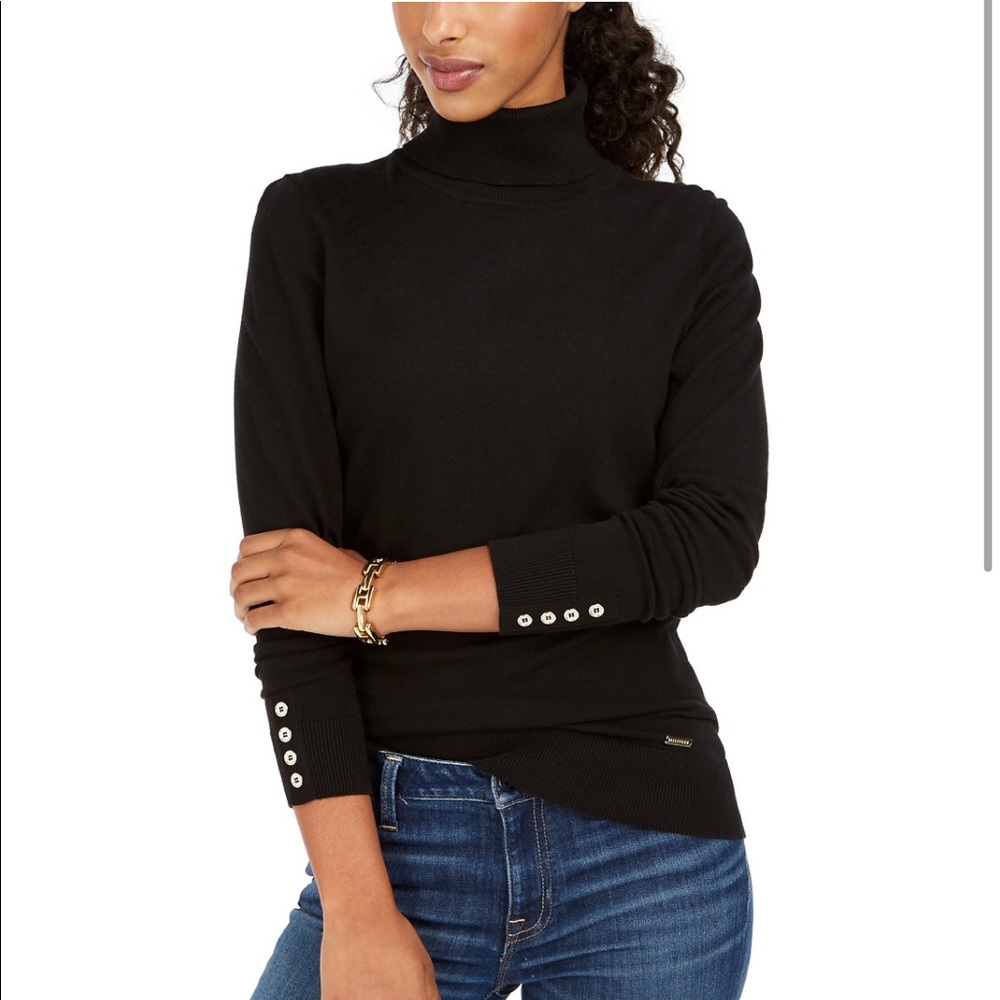 Tommy Hilfiger Button Cuff Turtleneck Sweater XS